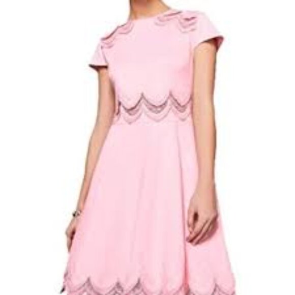 Ted Baker Rehanna Embroidered Cap Skater Dress Baby Pink Size 1 or XS - Picture 1 of 8